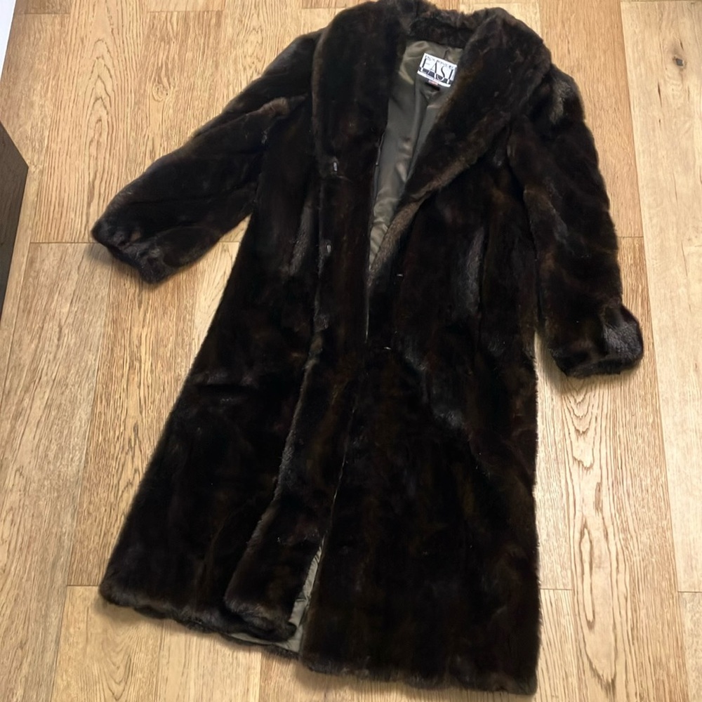 Faux Mink Fur Coat